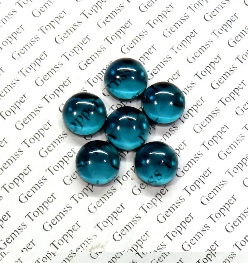 London Blue Topaz 10x10 mm Round Cabochon